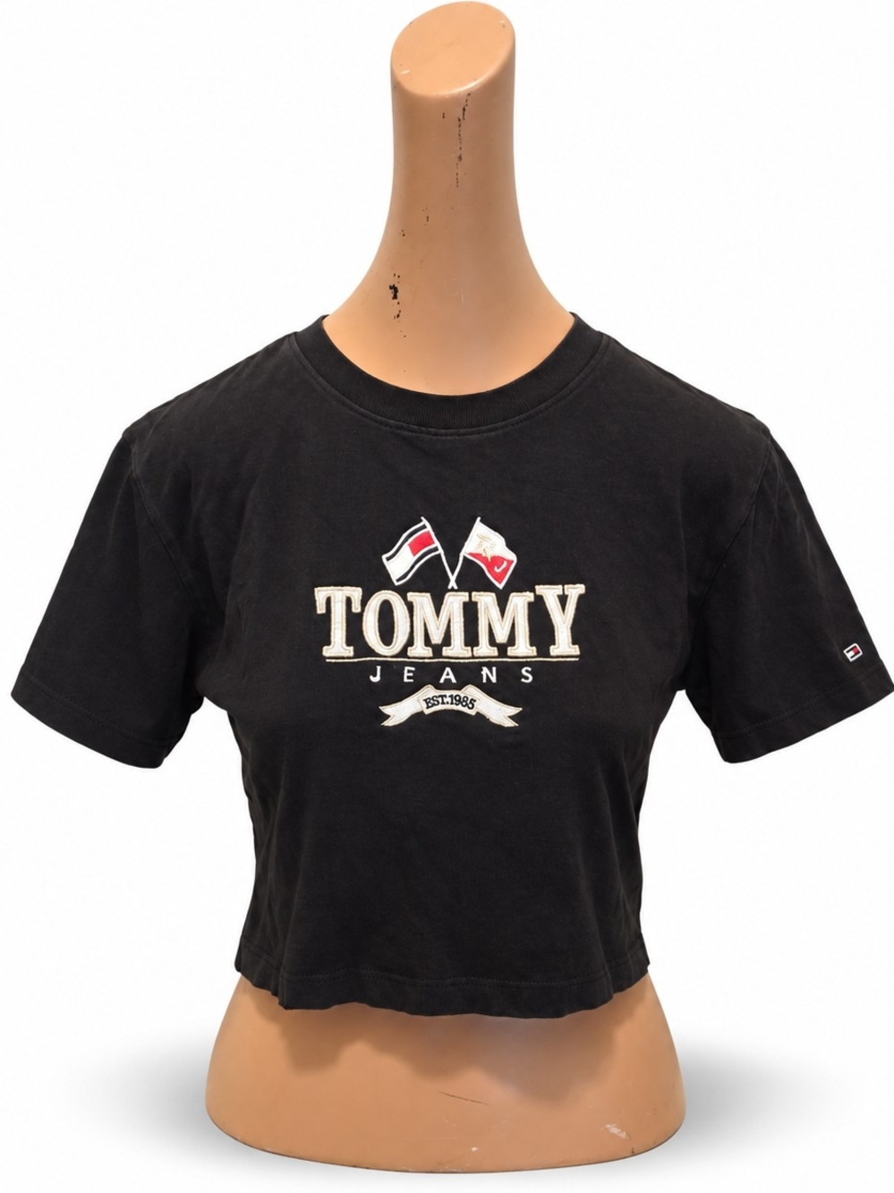 90's Tommy Hilfiger Embroidered Belly Tee - Women's Size, Small.